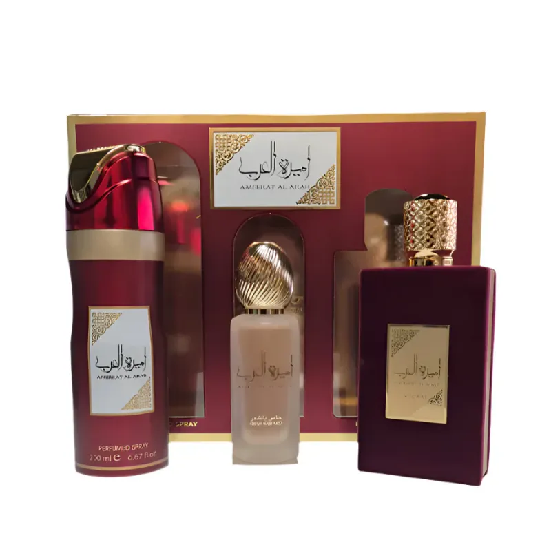 PACK AMEERAT AL ARAB (Perfume Ameerat al arab + Perfume capilar Ameerat + Desodorante Ameerat) Asdaaf set Mujer