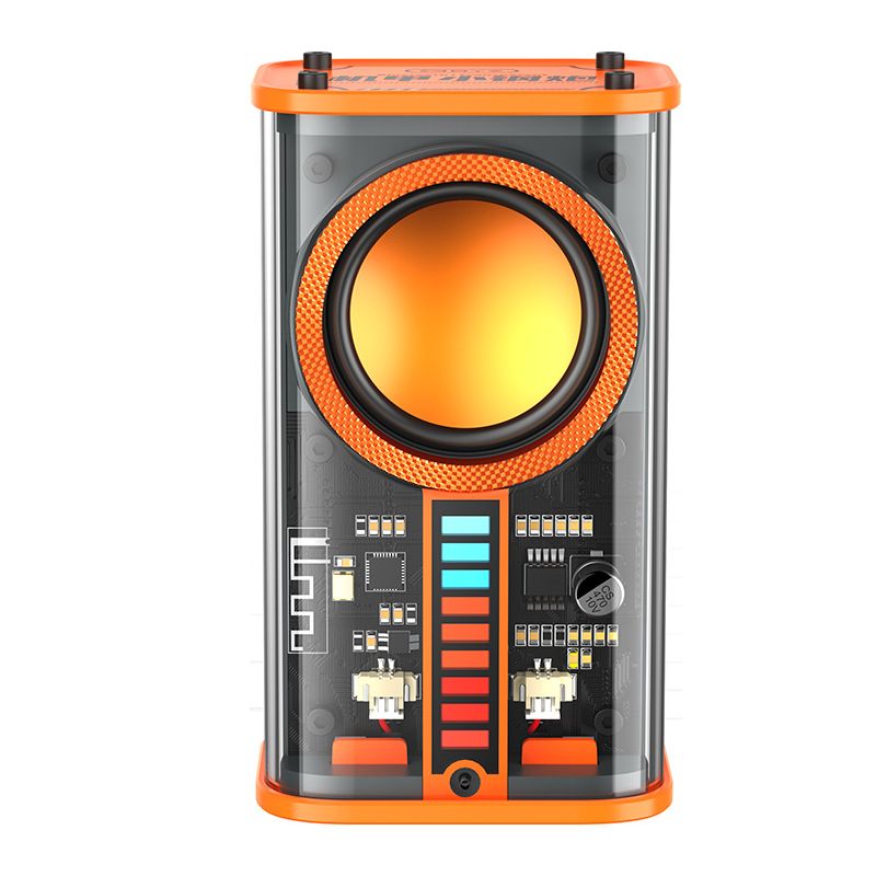 Transparent Mecha Small Steel Cannon Bluetooth Speaker Sound And Light Rhythm Subwoofer TWS Serial Bluetooth 5.0 Creative