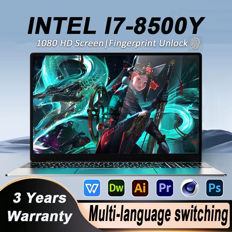 15.6 inch portable laptop Intel Core i7-8500Y 16GB RAM 1TB SSD PC Windows 11 Pro HD Display Office Entertainment Laptop
