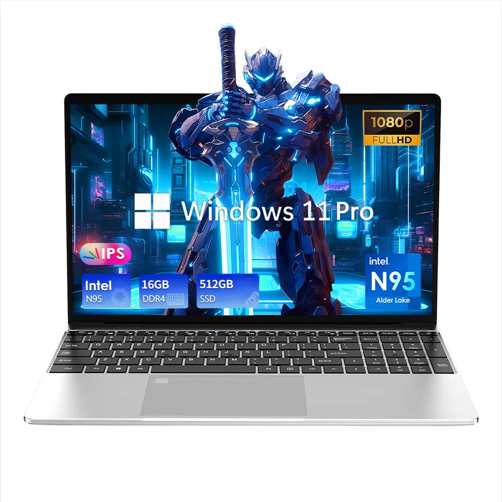 GXMO Intel N95 Laptop 15.6 inch IPS 1920*1080P Laptops Windows 11 Pro Backlight Fingerprint  Laptop  for work/gaming/study