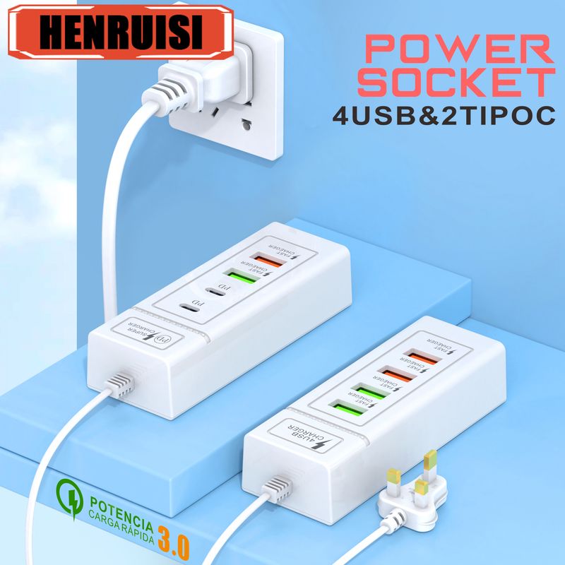 3.1A 4 Ports USB Travel Charger Fast Charging PD Wall Charger For iPhone 16 15 Samsung Xiaomi Mobile EU/US Plug Charging Adapter