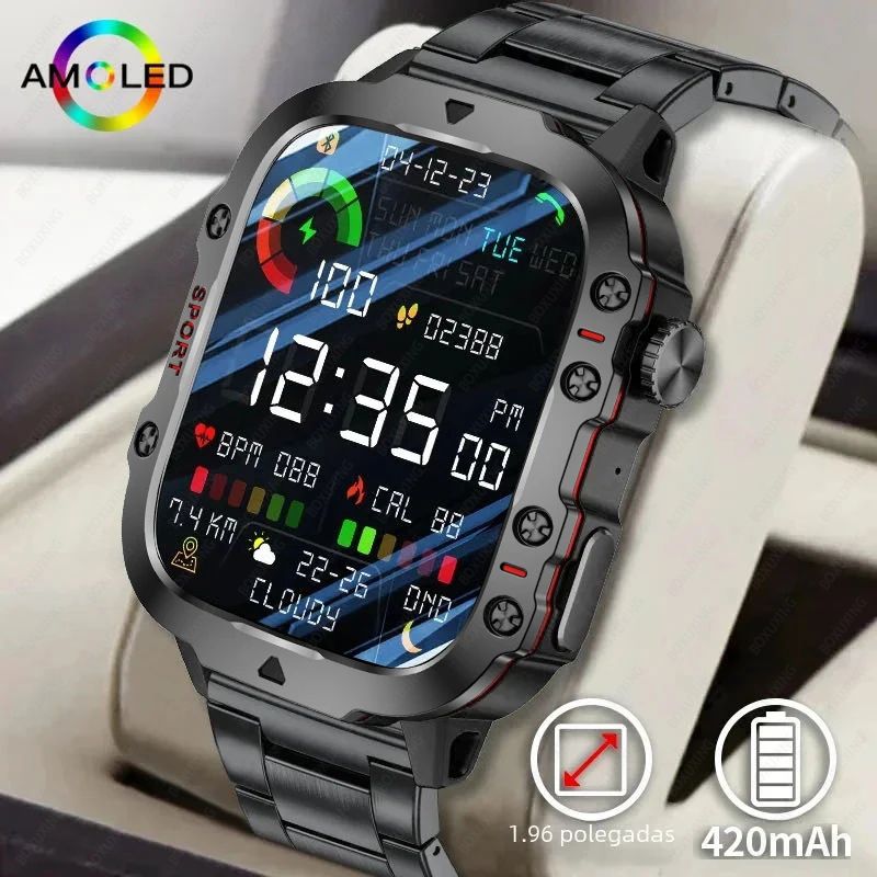 2024 New For Xiaomi Military Smart Watch Men IP68 5ATM Outdoor Sports Fitness Tracker Health Monitor 1.96&quot; BT Call Smartwatch