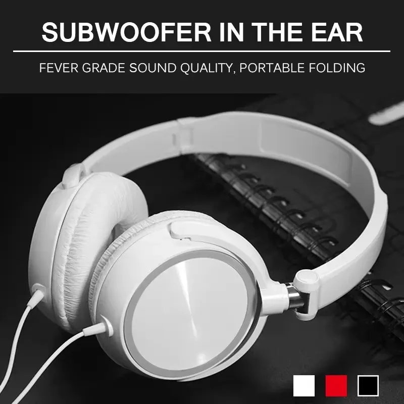 2025 Wired Headphones 3 5mm Bass Stereo Foldable With Microphone Adjustable Headphones Suitable For Pc Mp3 Mobile Headphones