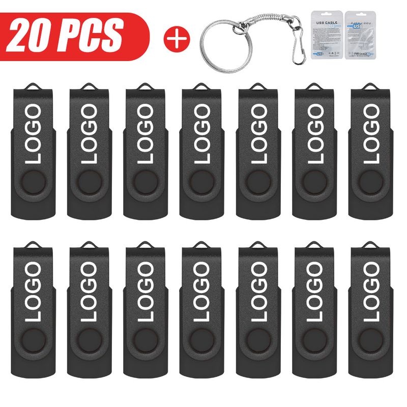 20pcs/lot Custom Logo USB 2.0 Flash Drive Pen Drive 4GB 8GB 16GB 32GB Pendrive 64GB Memory Stick Real Capacity U Disk Cle Usb