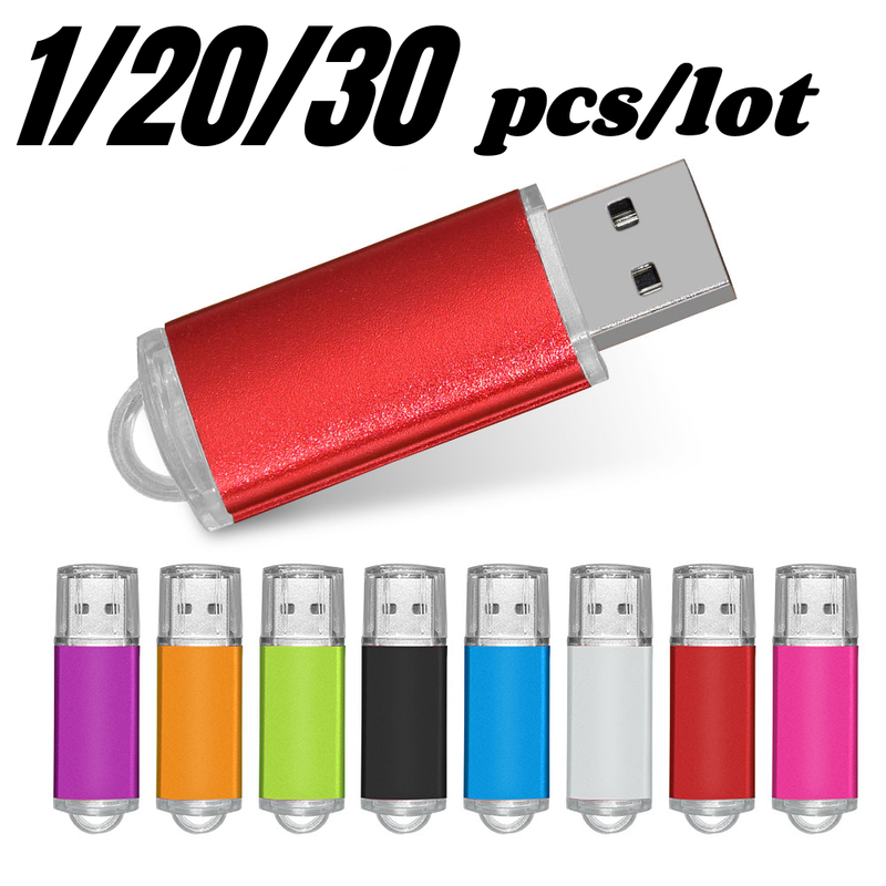 20/30pcs/lot USB 2.0 Flash Drive PenDrive 32GB 16GB 8GB Pen drive waterproof cle usb flash U disk memoria usb stick custom logo