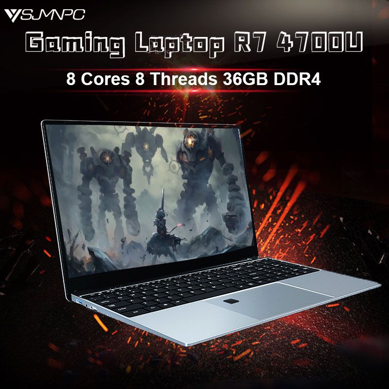 Ultrabook Laptop 15.6 inch AMD R7 4700U Backlit Keyboard Windows 36GB DDR4 2TB Fingerprint Unlock Gaming Laptop Computer