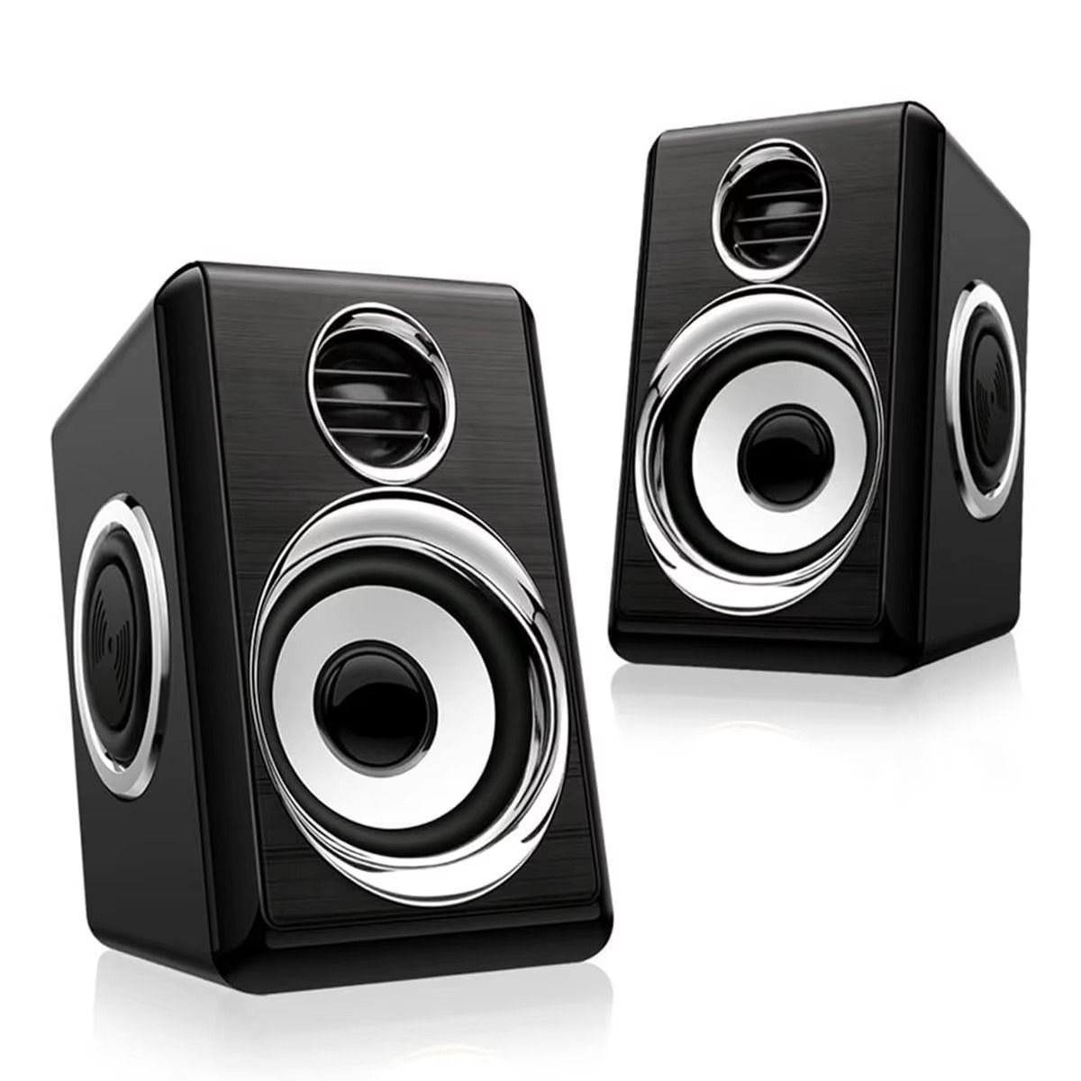 Computer Stereo  Wired Computer Speakers Bass Reinforcement 4 Diaphragm，1 Pair USB+AUX for Laptop Desktop 8W High Power