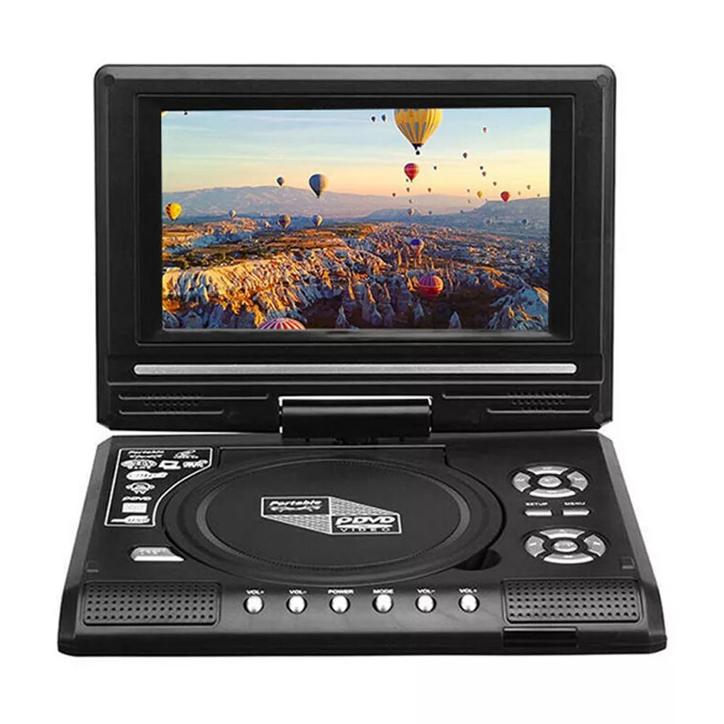 Mini DVD Player 7.8 inch Desktop Digital Smart TV CD Disc Players Remote Control Portable Travel 270° Rotatable Screen