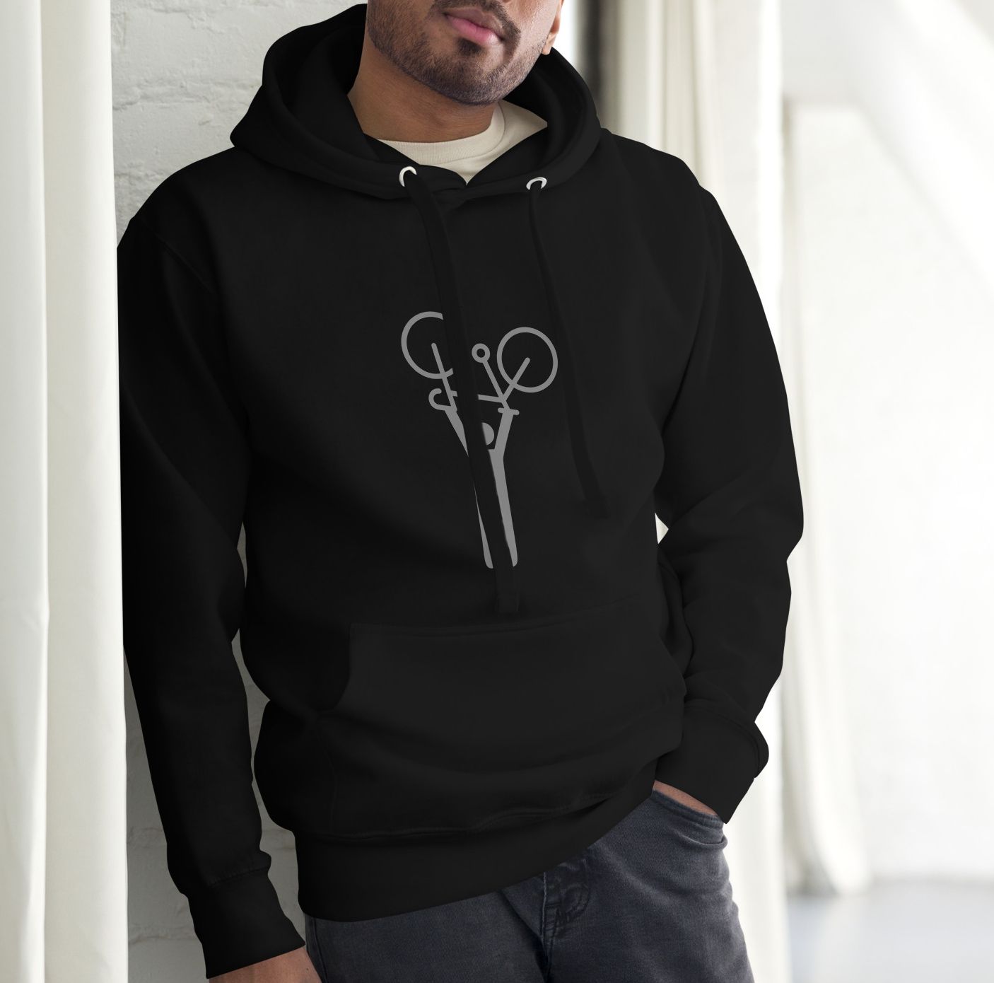 Men&#39;s hoodie, Black, &quot;Hands-up&quot;