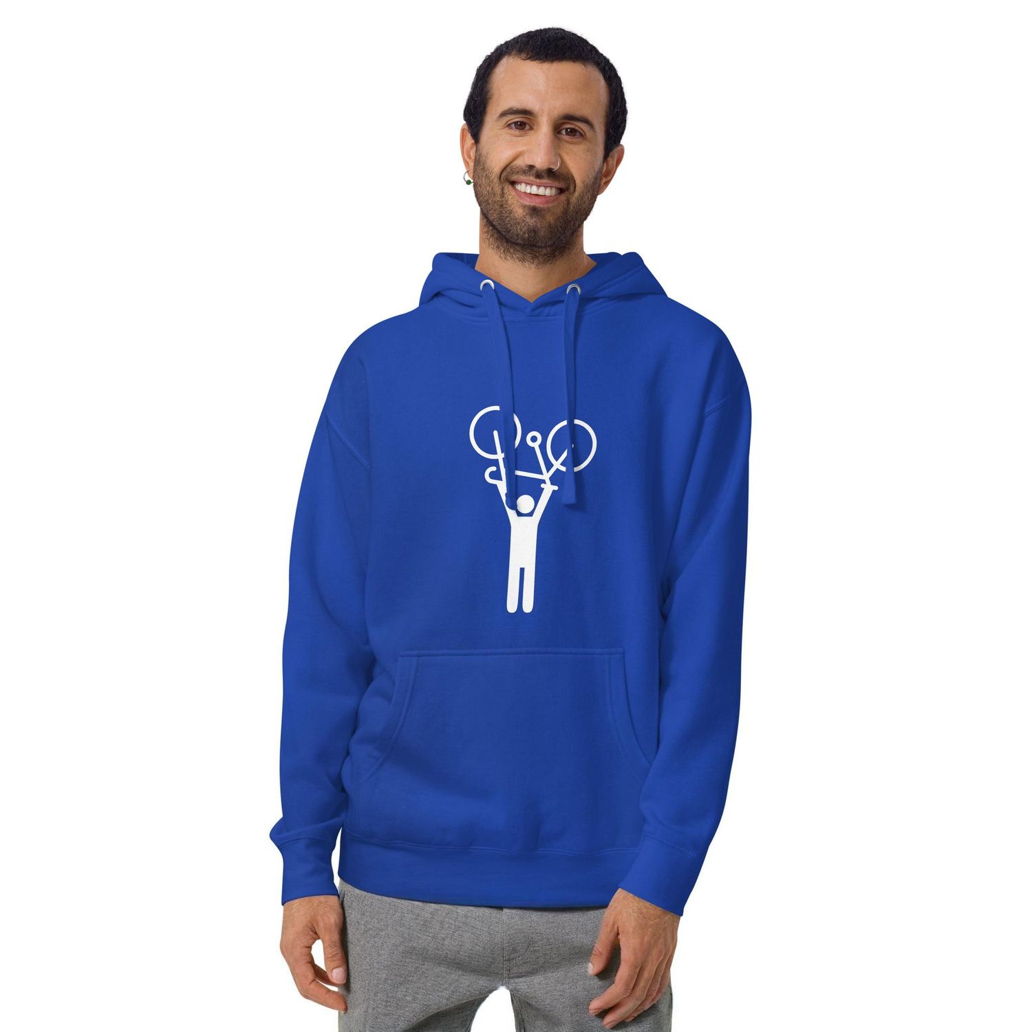 Men&#39;s hoodie, Royal blue, &quot;Hands-up&quot;
