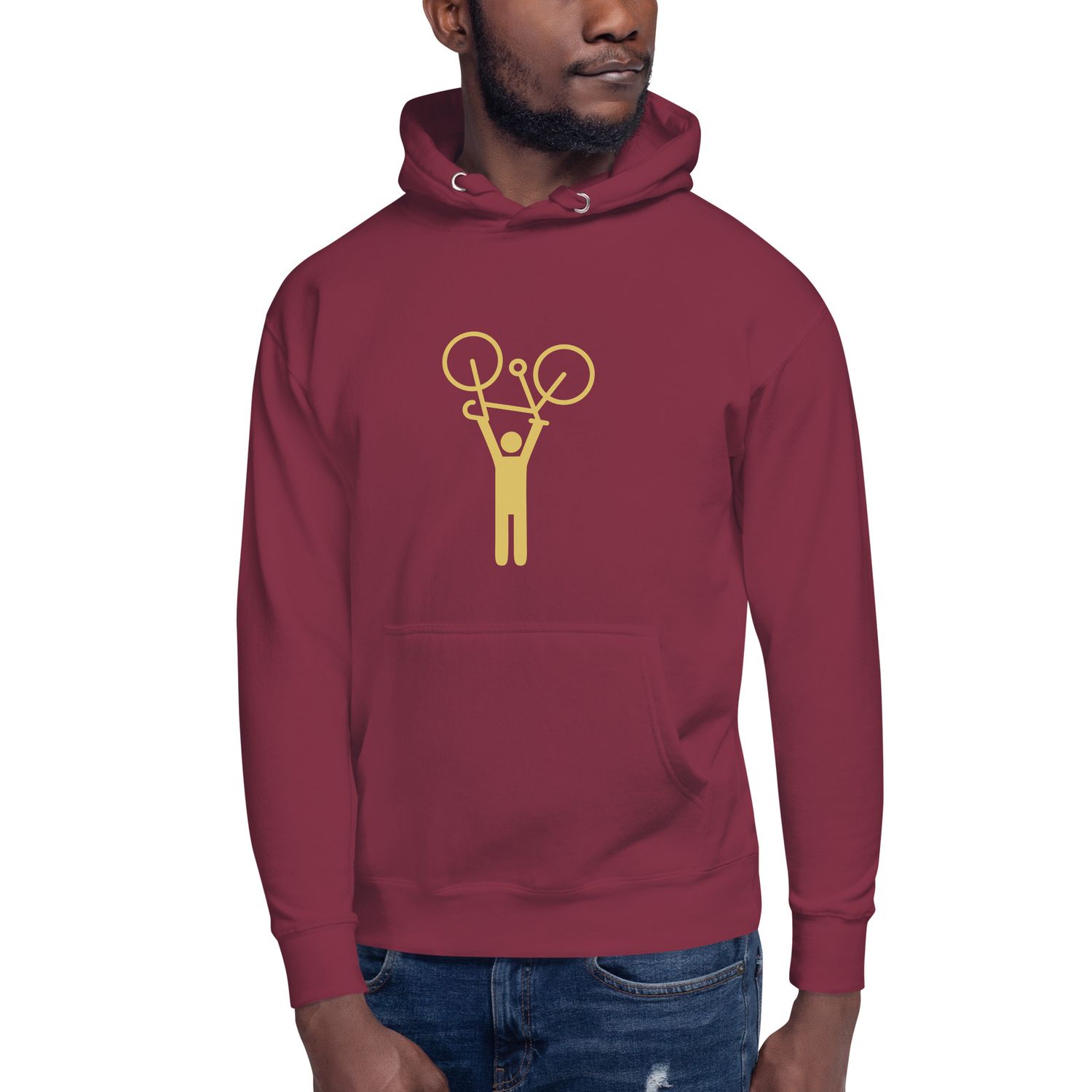 Men&#39;s hoodie, Cardinal, &quot;Hands-up&quot;