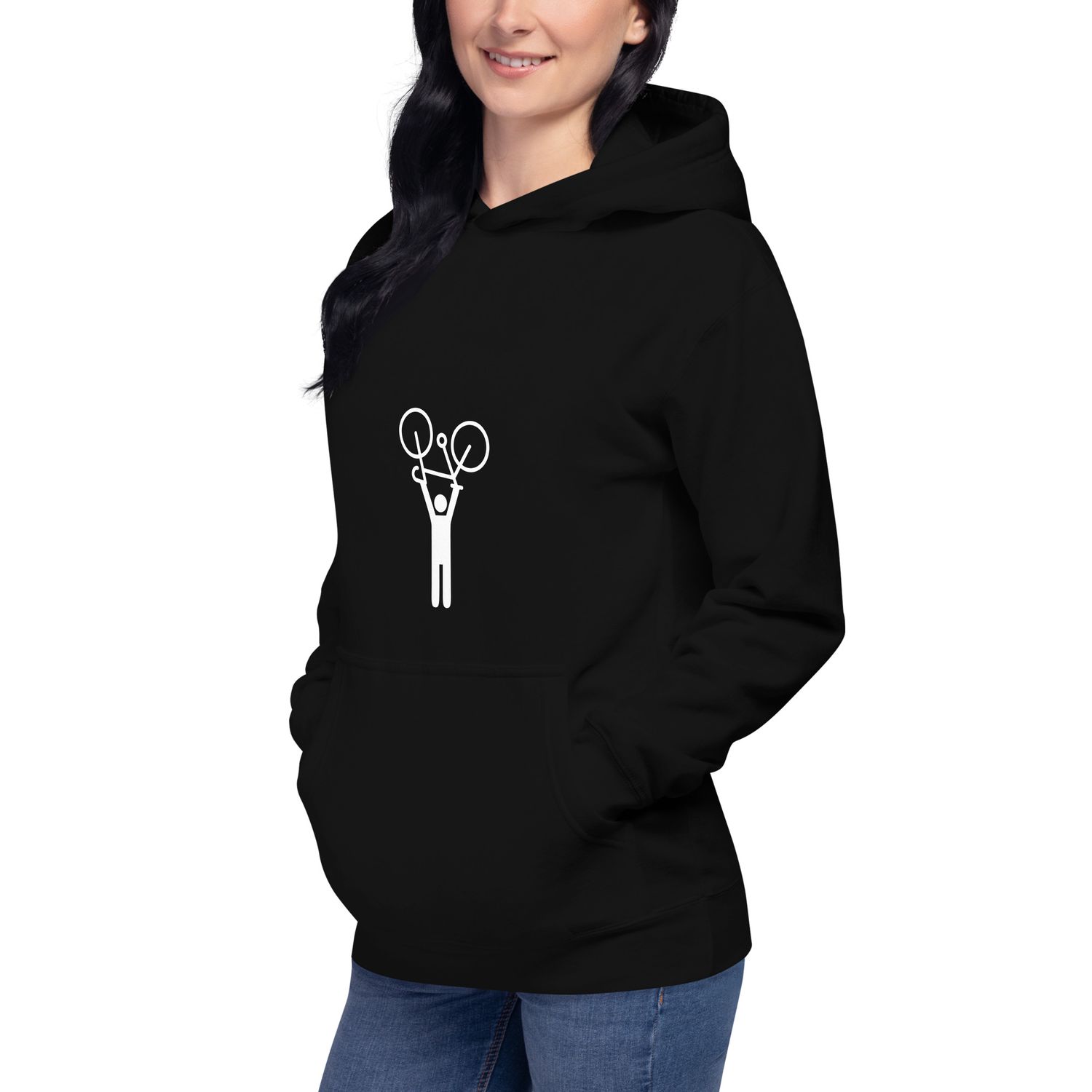 Women&#39;s hoodie, Black,  &quot;Hands-up&quot;