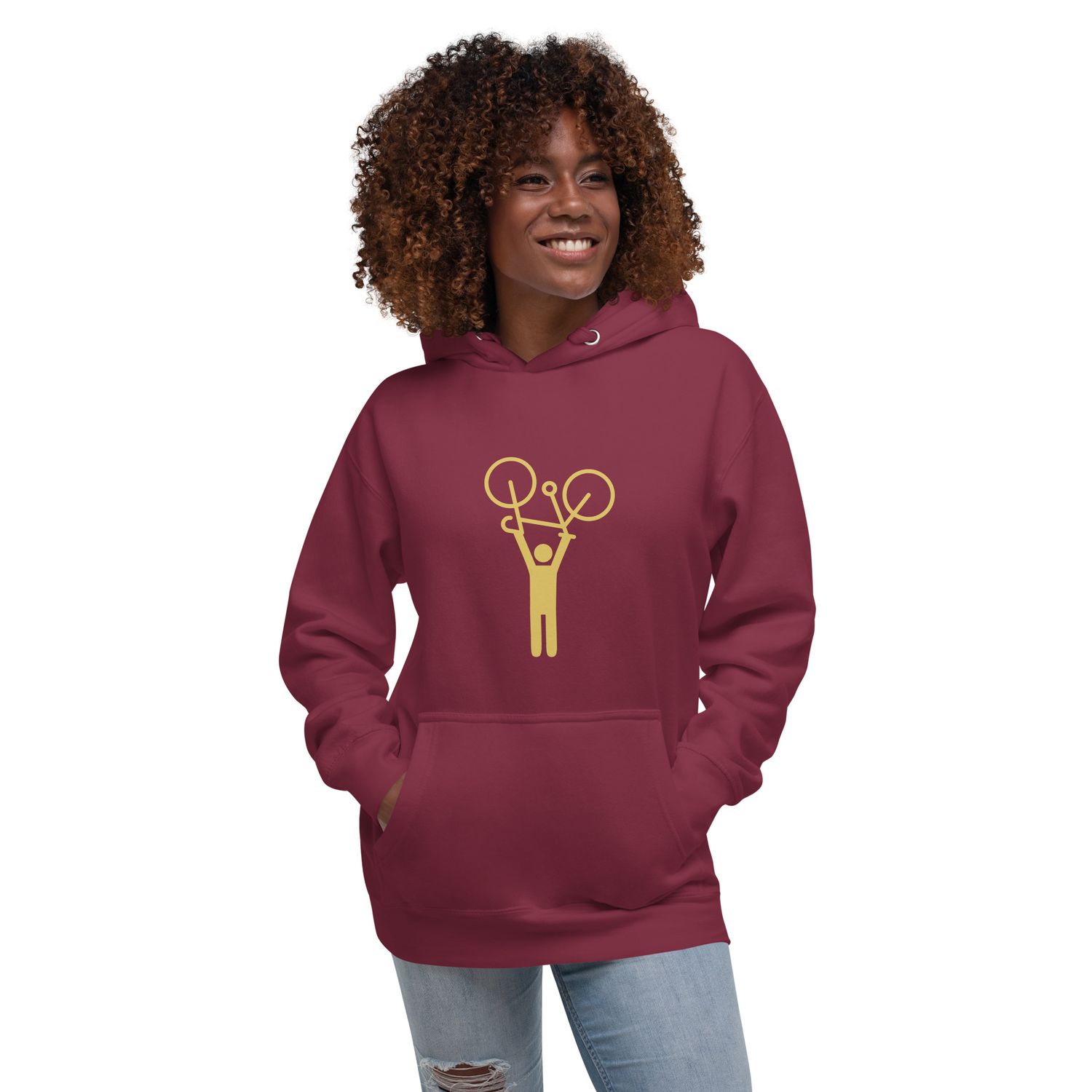 Women&#39;s hoodie, Cardinal,  &quot;Hands-up&quot;