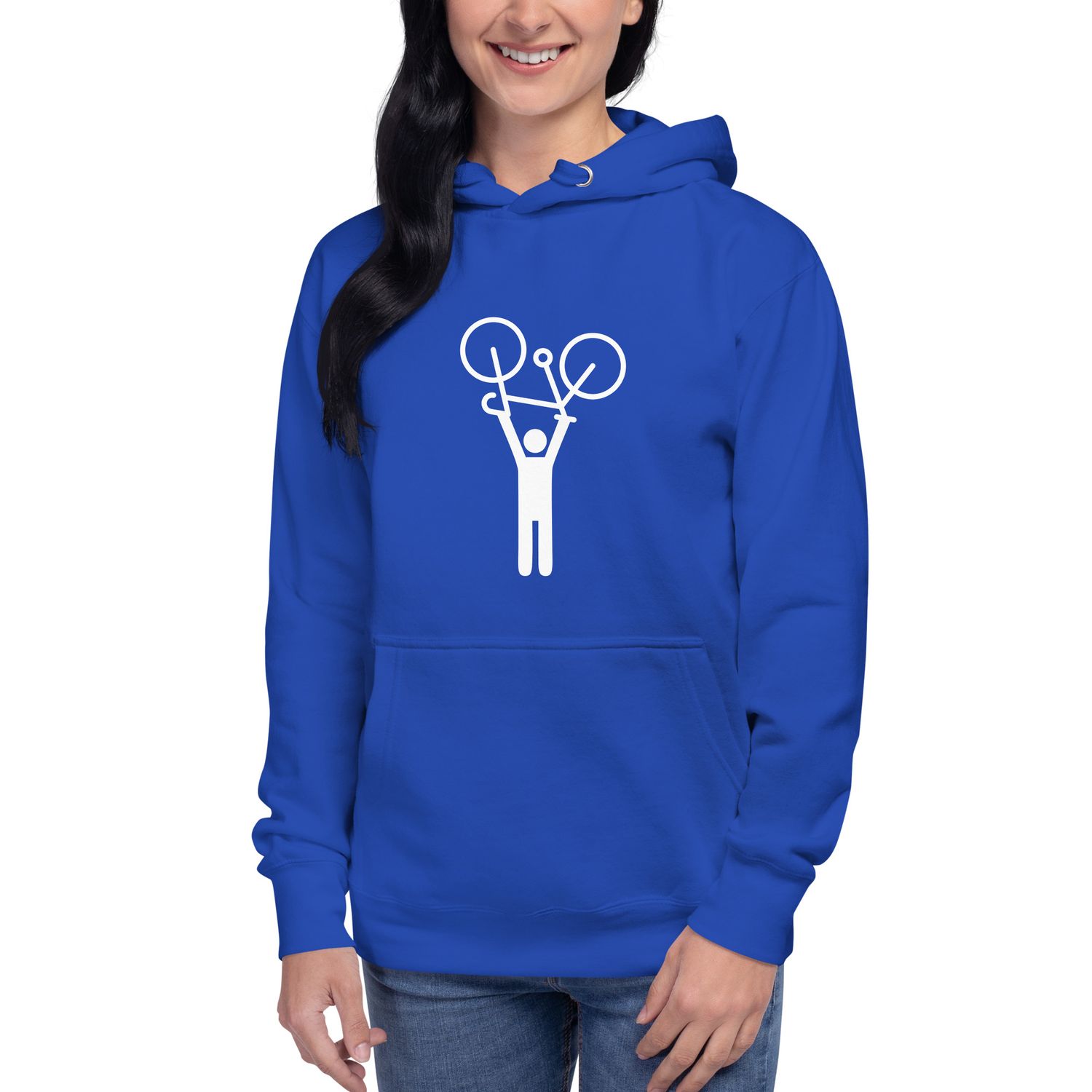 Women&#39;s hoodie, Royal blue, &quot;Hands-up&quot;