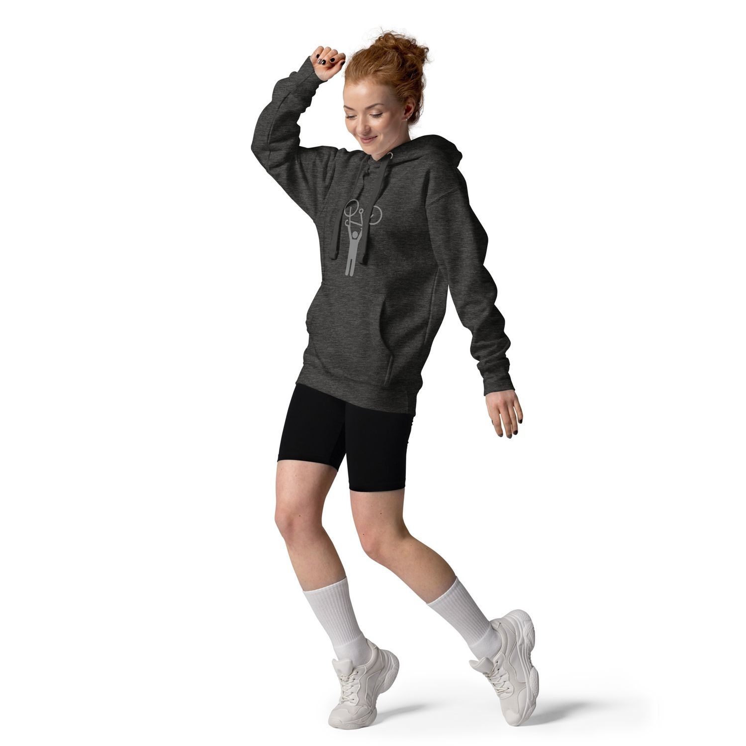 Women&#39;s hoodie, Charcoal Heather, &quot;Hands-up&quot;