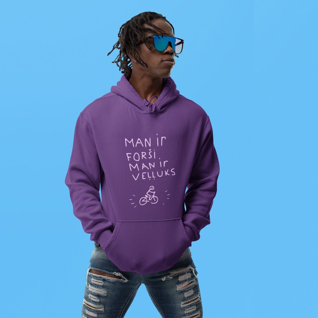 Men&#39;s hoodie, Purple, &quot;Happy&quot; LV