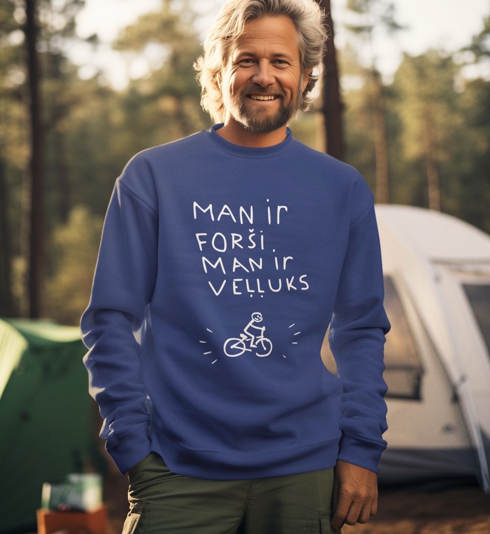 Men&#39;s Premium Sweatshirt, Team Royal, &quot;Happy&quot; LV