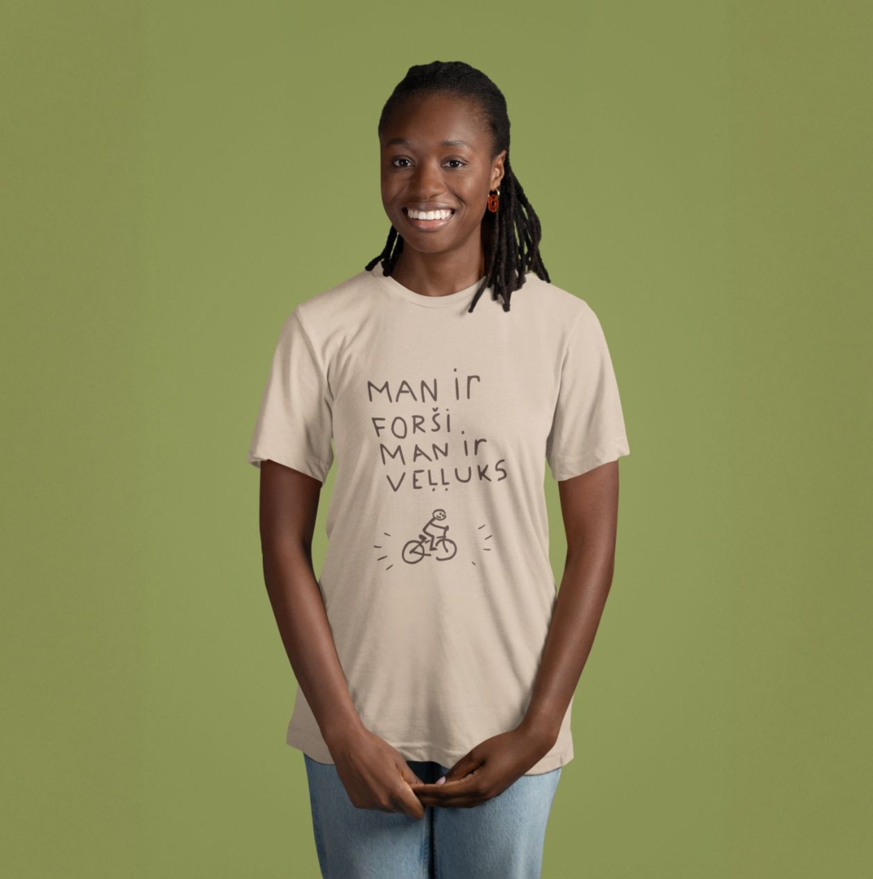 Women&#39;s T-shirt, Cream, &quot;Happy&quot; LV