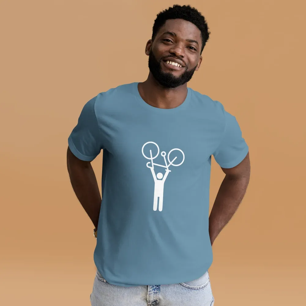 Men&#39;s T-shirt, Steel blue, &quot;Hands-up&quot;