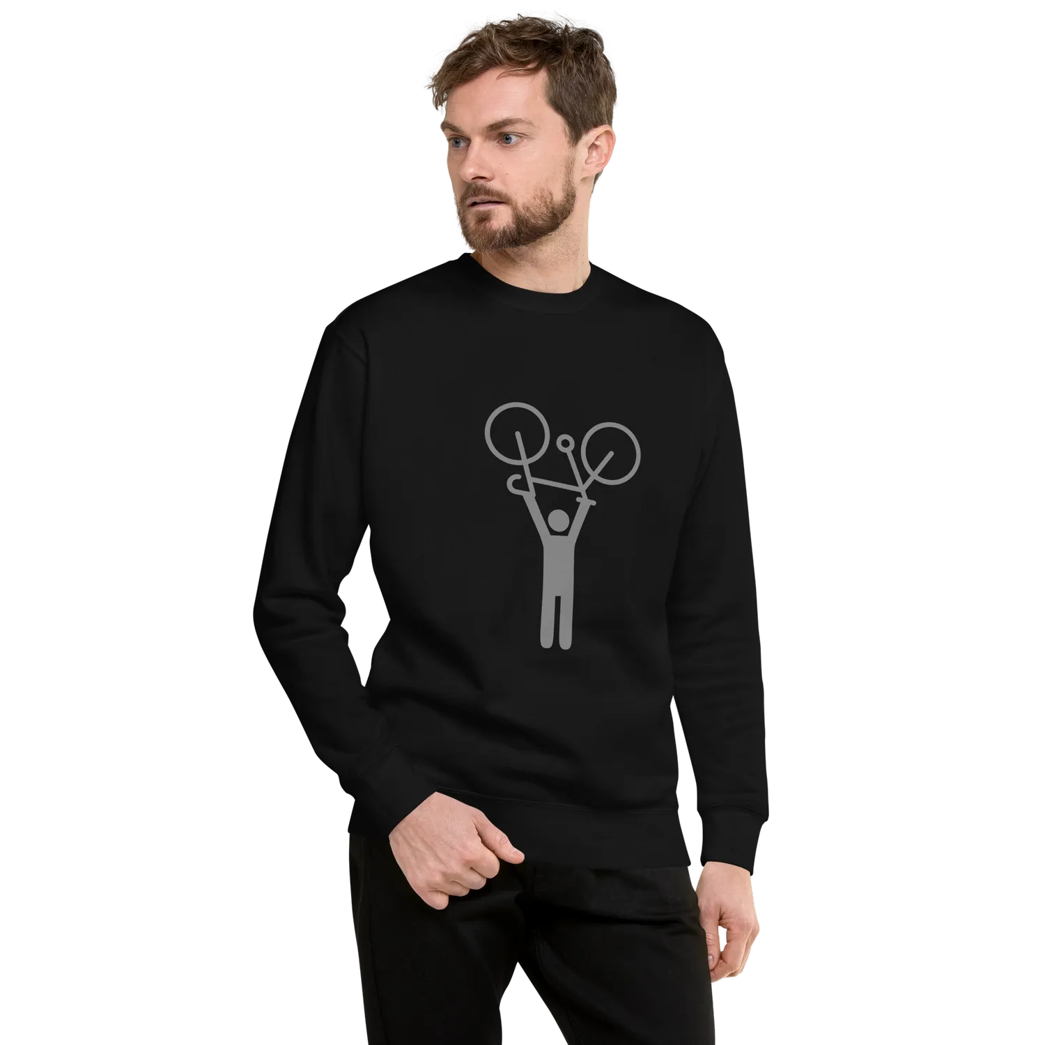 Men&#39;s Premium Sweatshirt, Black, &quot;Hands-up&quot;