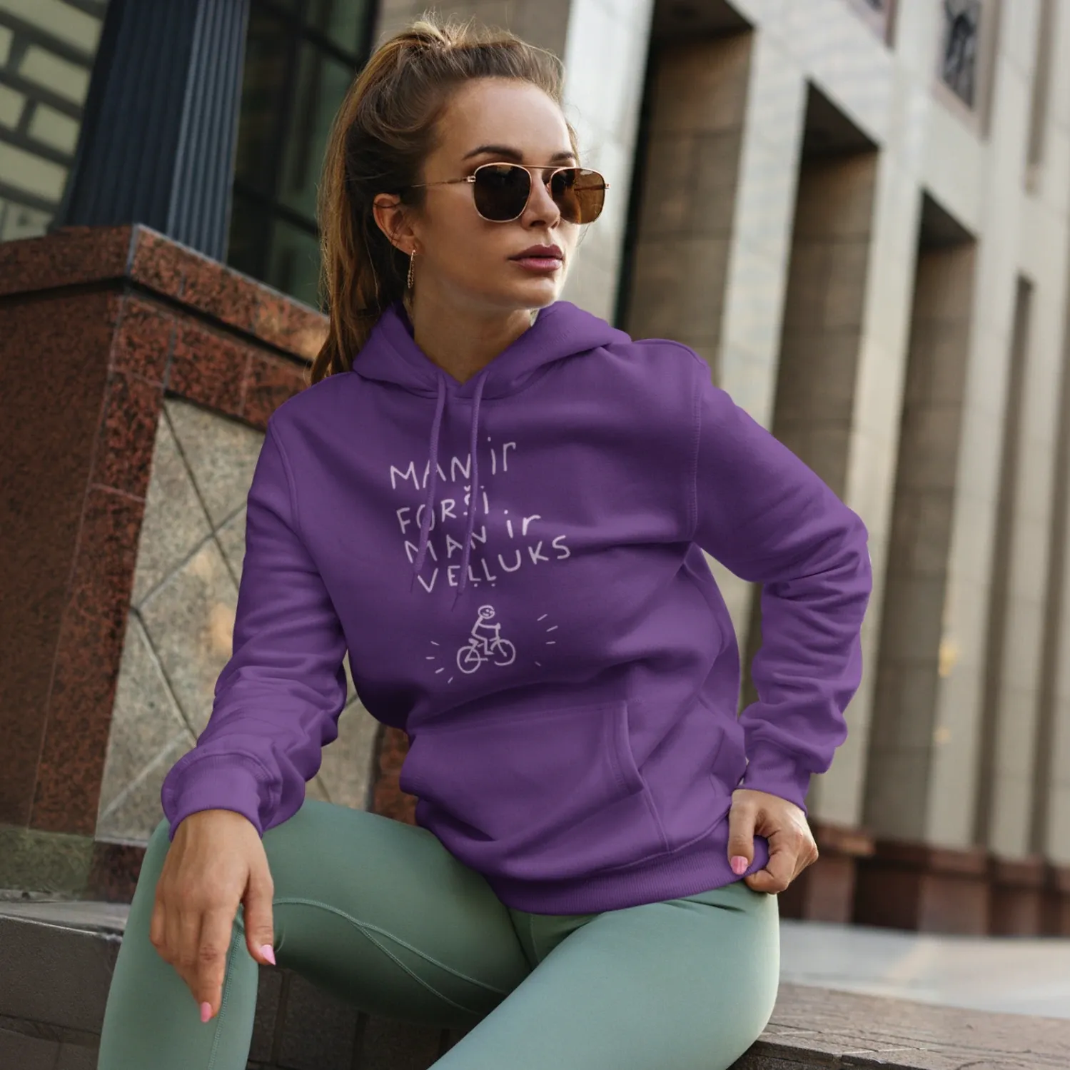 Women&#39;s hoodie, Purple, &quot;Happy&quot; LV