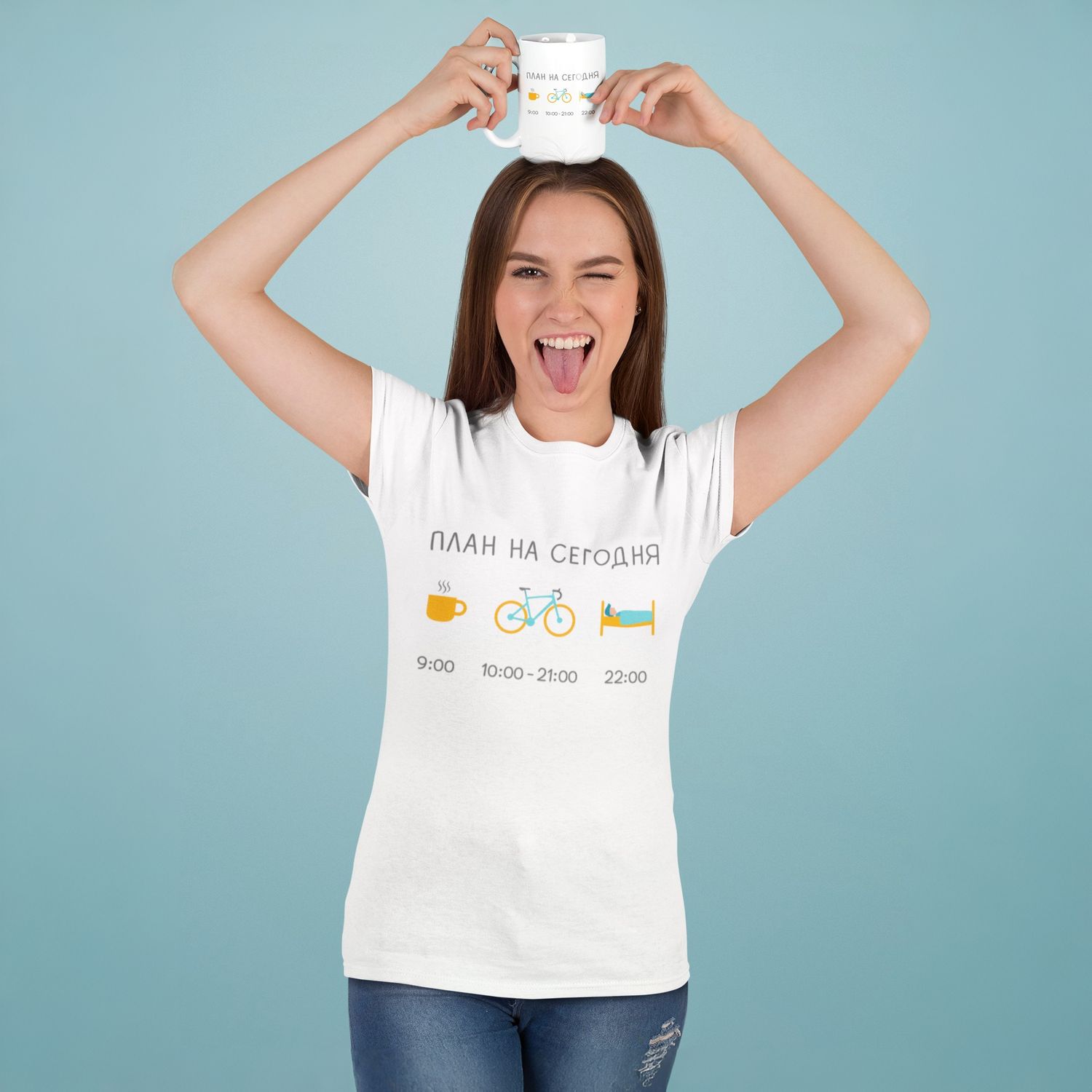 Women&#39;s T-shirt, &quot;Plan&quot; RU (5 colors), Color: White