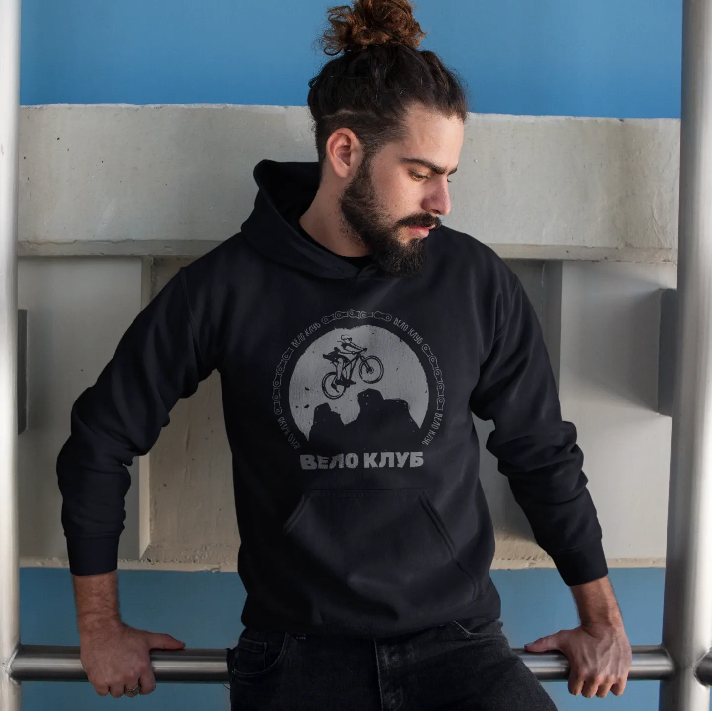 Men&#39;s hoodie, &quot;VELO CLUB&quot; RU (4 colors)