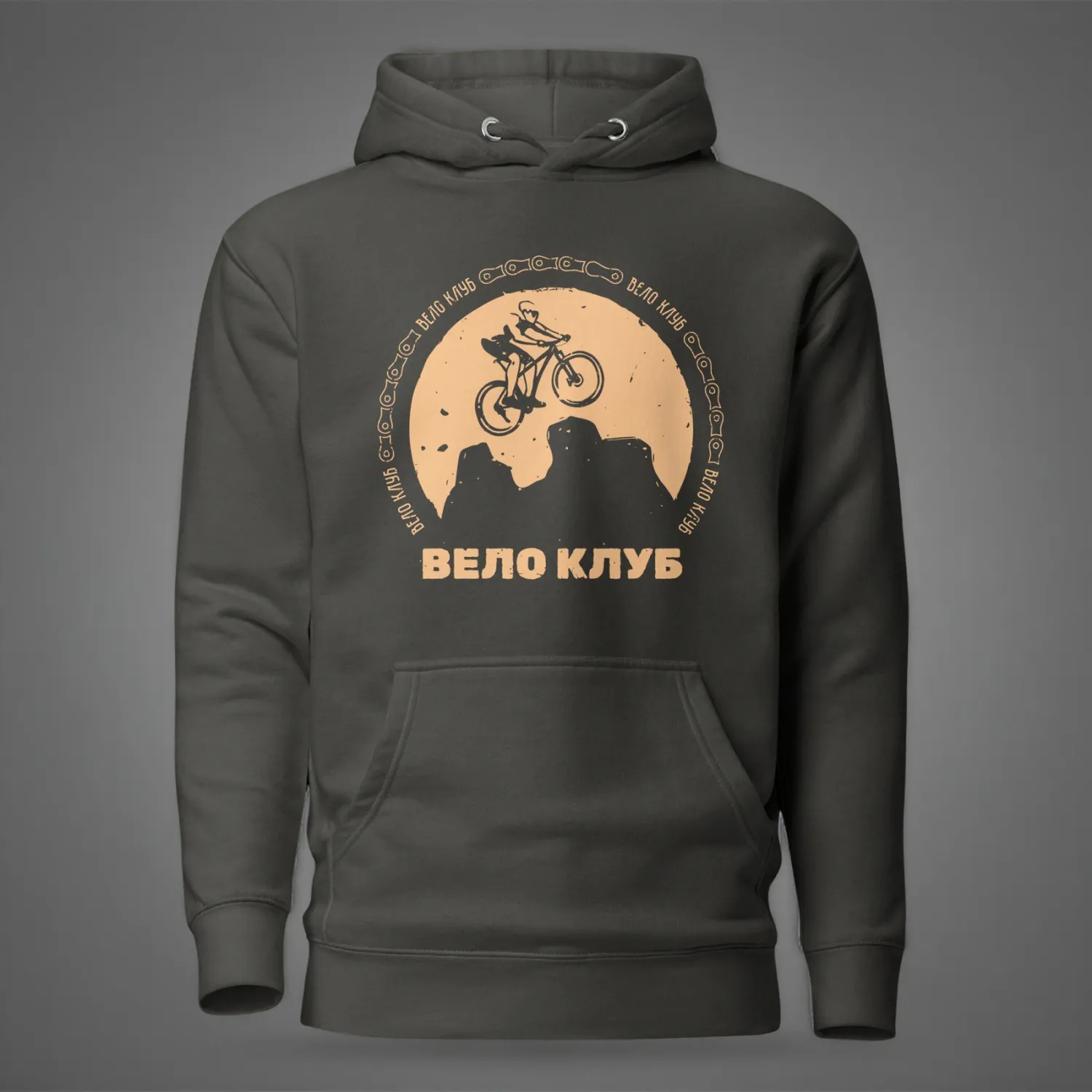 Hoodie &quot;Velo club&quot;., Color: Vintage Black