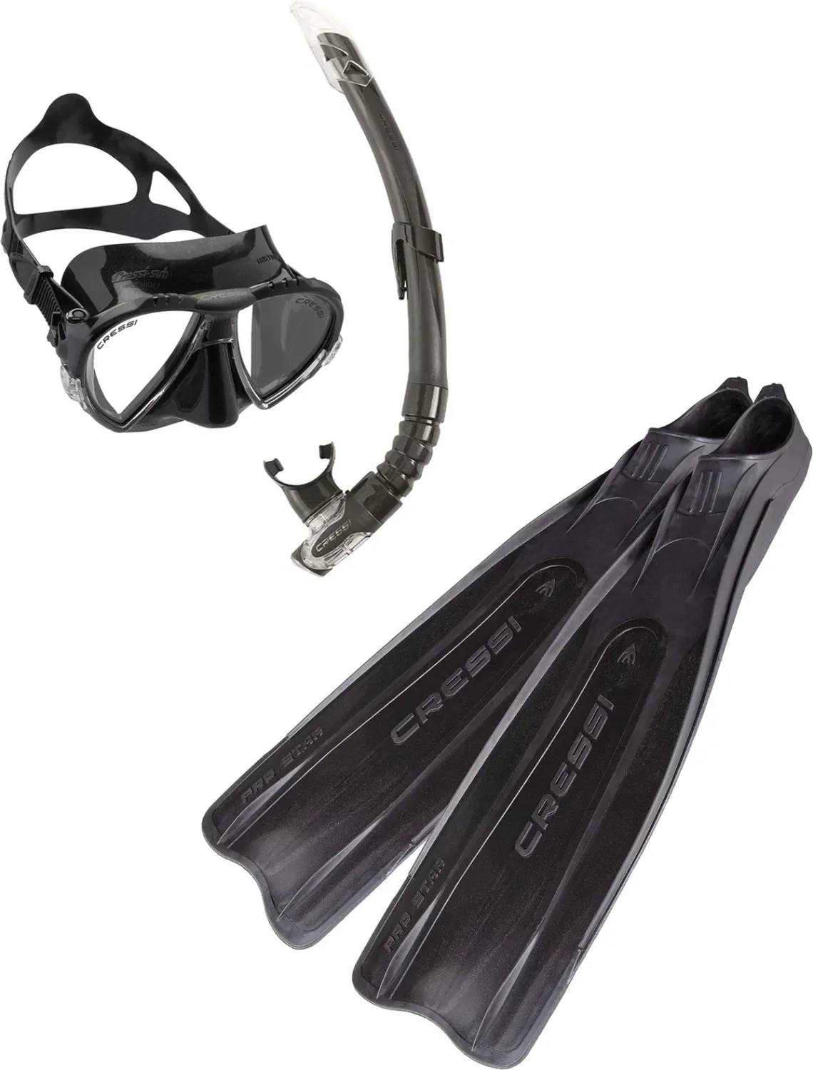 Cressi Pro Star Snorkel Set – Vinnen, Snorkel en Masker