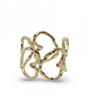 Gouden one size hartjes ring stainless steel, waterproof