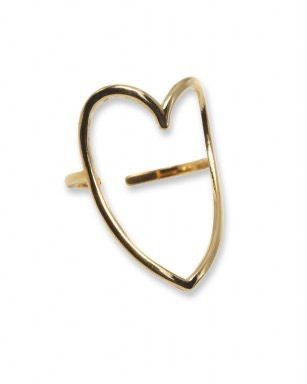 Gouden verstelbare open hart ring stainless steel