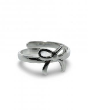 Zilverkleurige verstelbare strikring in stainless steel 