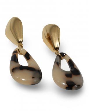 Gouden leopard drop oorbellen in roestvrij staal, waterproof en kleurvast