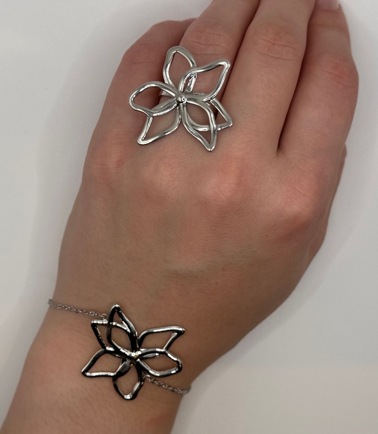 Armband | Hibiscus | Zilver | Stainless Steel