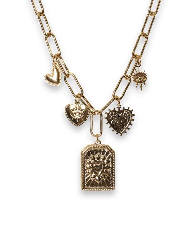 Statement gouden bedel ketting, stainless steel, waterproof