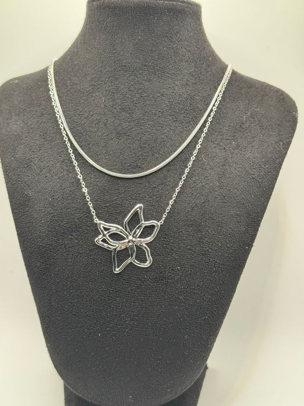Ketting | Hibiscus | Zilver | Stainless Steel Ketting | Hibiscus | Zilver | Stainless Steel