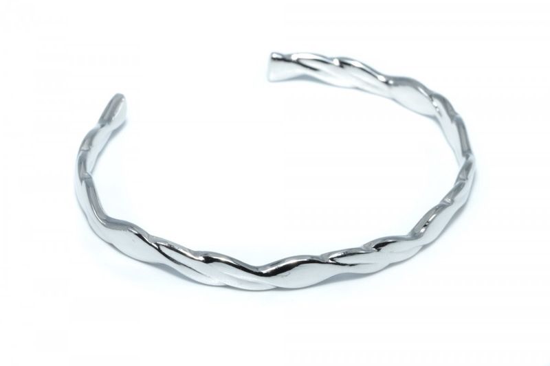 Zilveren bangle armband stainless steel, waterproof en anti allergie