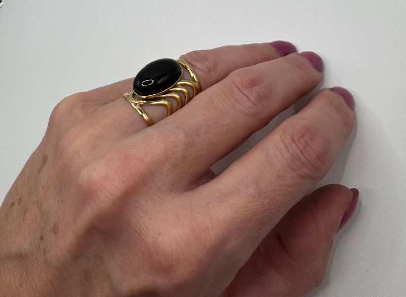 Ring | Agath | Goud | One Size | Stainless Steel Ring | Agath | Goud | One Size | Stainless Steel