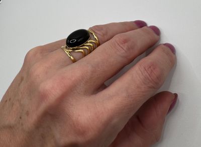 Ring | Agath | Goud | One Size | Stainless Steel Ring | Agath | Goud | One Size | Stainless Steel