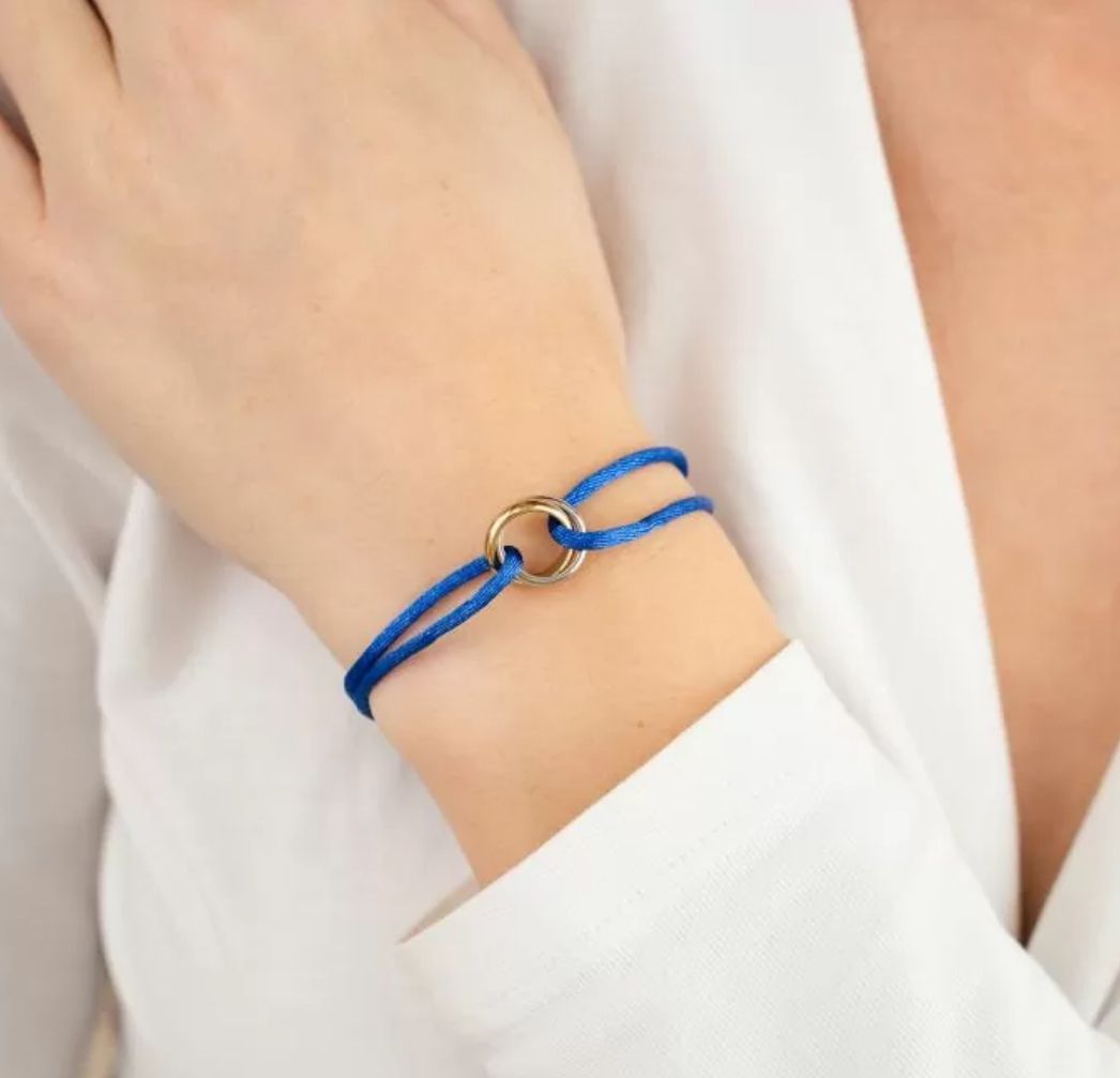 Armband | Ringetjes | Cobalt Blauw,  Goud &amp; Zilver |  Stainless Steel
