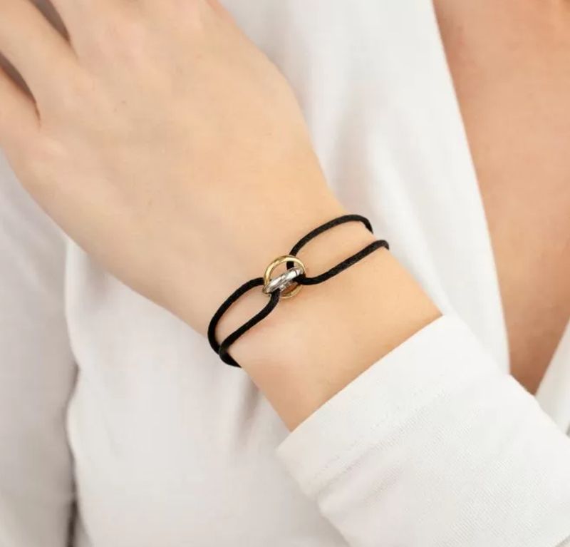 Armband | Ringetjes | Zwart,  Goud &amp;  Zilver | Stainless Steel