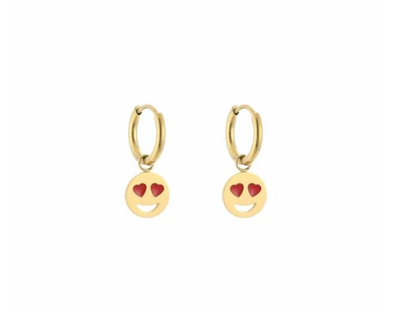 &quot;Oorbellen | Smiley | Goud | Stainless Steel&quot;