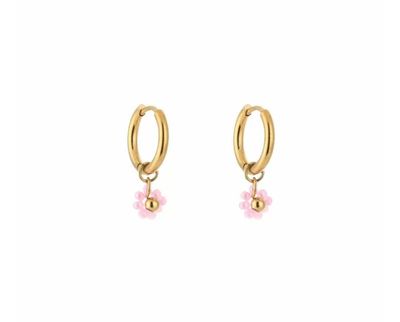 &quot;Oorbellen |  Bloem | Pink | Stainless Steel&quot;
