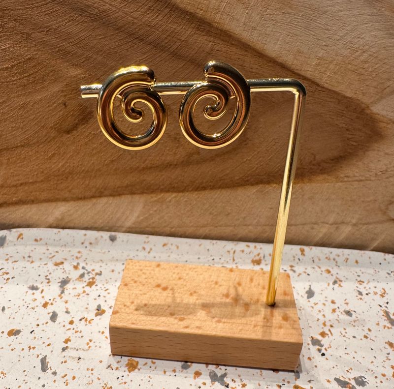 Oorbellen | Swirl | goud | Stainless steel