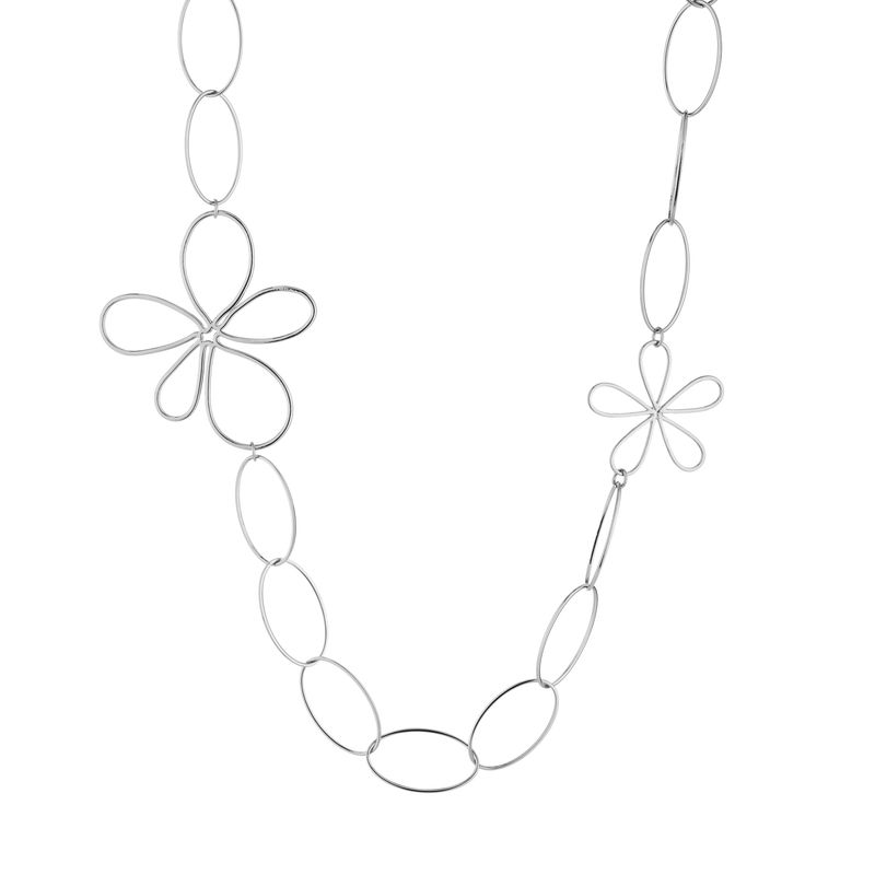 Ketting | Bloemen | Zilver | Stainless steel
