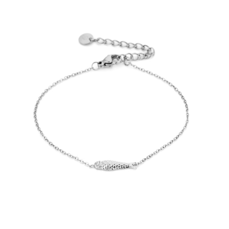 Fish armband zilver