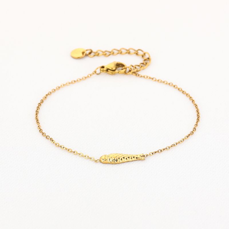 Gouden armband Fish stainless steel waterproof en anti allergisch