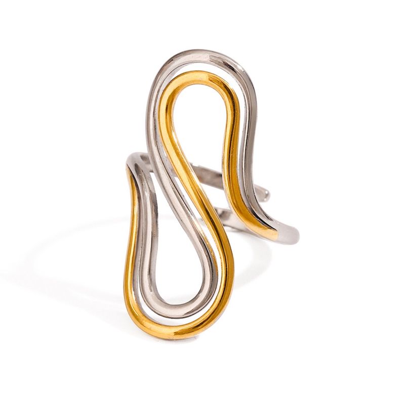 Ring | Chic Line | Goud &amp; Zilver | Stainless steel | One size