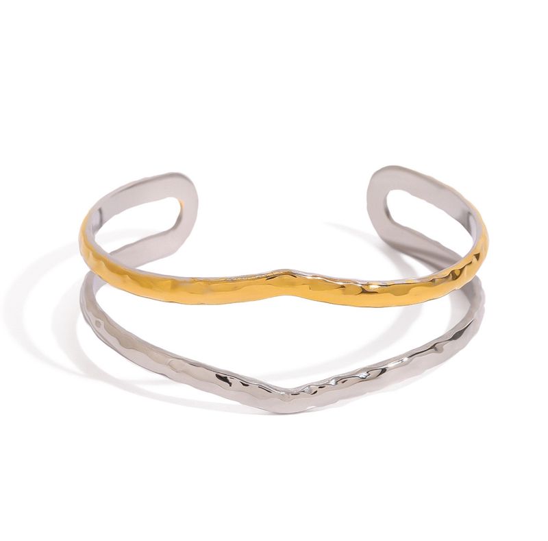 Armband | Assymetrische Bangle | Goud &amp; Zilver