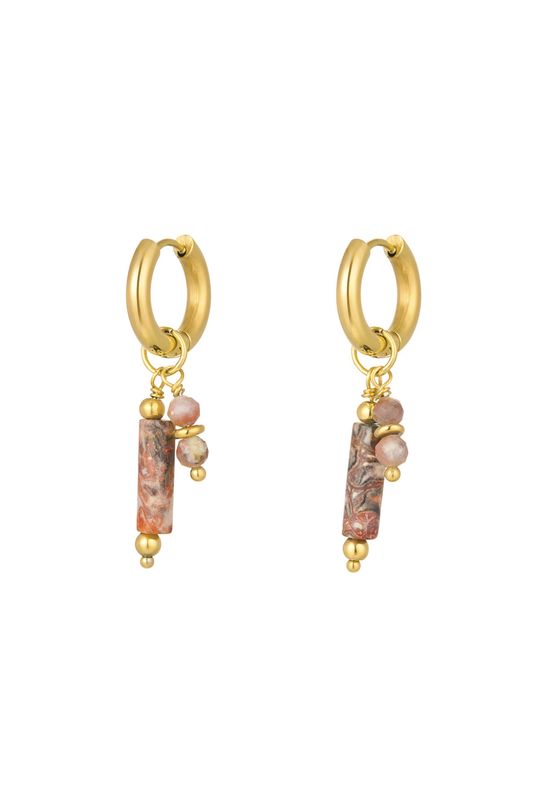 Oorbellen | Bedels | Pink &amp; Goud | Stainless steel